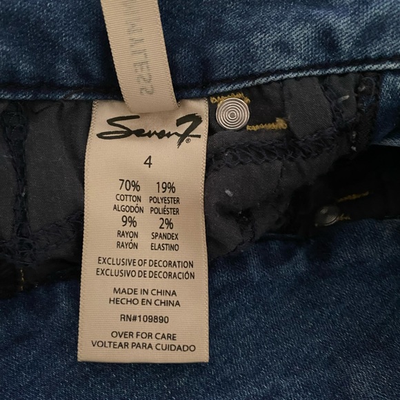 Seven 7 tummyless distressed skinny jeans size 4 - Picture 5 of 7